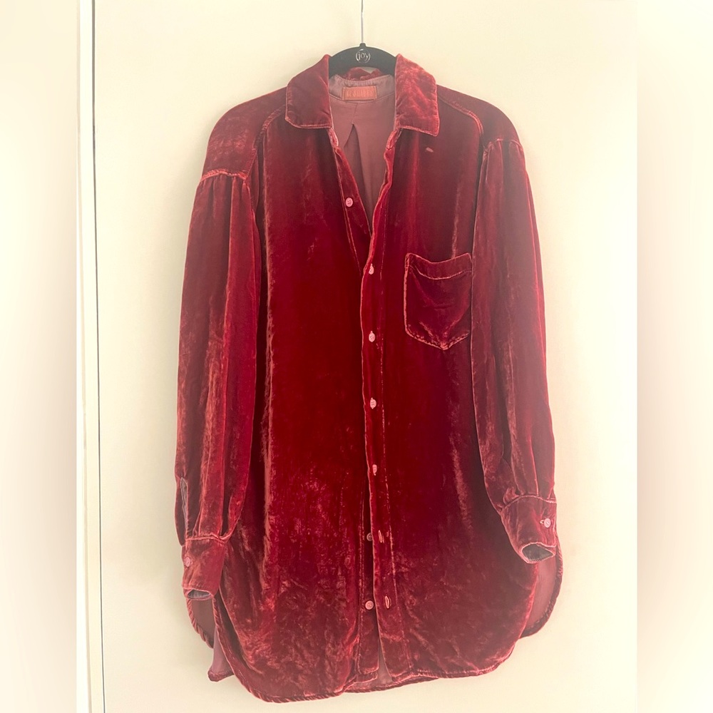 CP Shades Velvet Blouse, xs “pecan” color